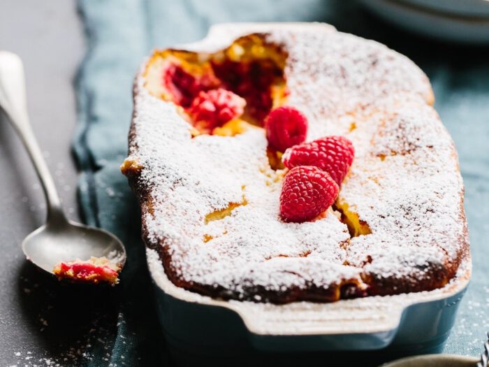 Quarkauflauf mit Himbeeren